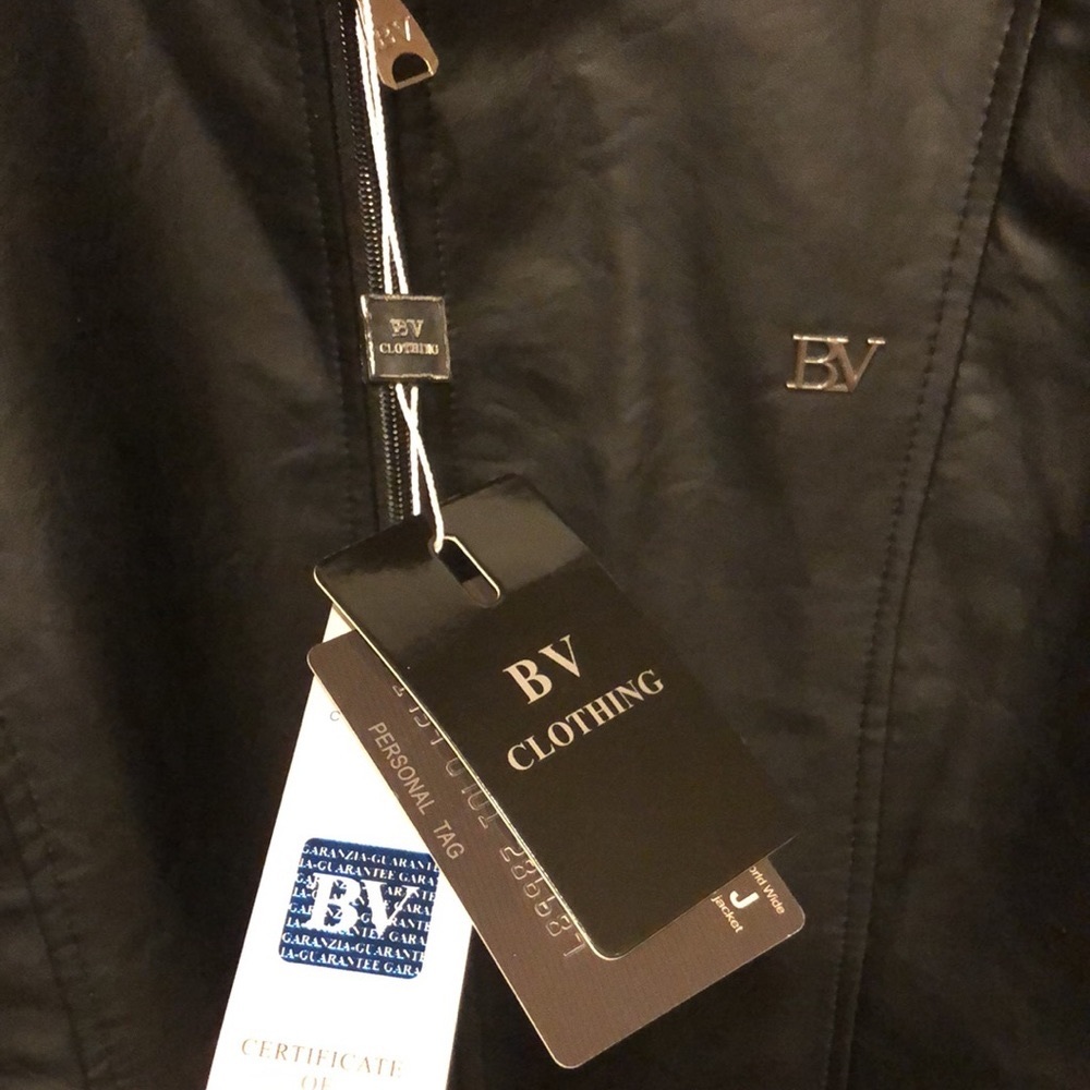 NWT Men’s BV Black Italian leather jacket size L